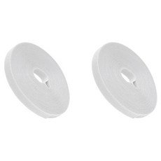 DAEHAN 電腦桌 延長線 理線 束線帶 可裁剪魔鬼氈 寬1.3cm 10m KTB-SET-002, 2個, 白色