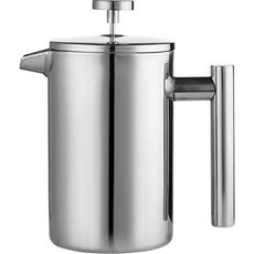 KALDIN 手動全不鏽鋼法式濾壓壺&奶泡器 750ml, 1個, 銀色