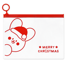 Dona與朋友們 探頭聖誕節 PVC滑蓋透明掛環拉鍊袋 20 x 15 cm, 10個, 純棉