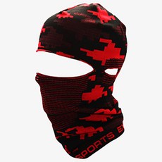 INCONTRO 防霧頭巾式X帶巴拉克拉瓦頭套, 數位黑紅色, 1個