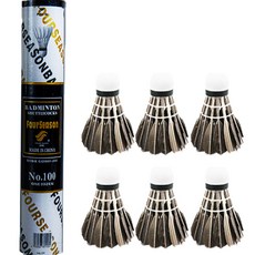 FOUR SEASON 四季 羽球鵝毛羽毛球, 黑色, 6入, 1個