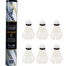 FOUR SEASON 四季 羽球羽毛球 鵝毛, 白色, 6入, 1個