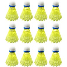 Baegot International 尼龍羽毛球, 12個, 黃色, 12入