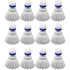 Baegot International 尼龍羽毛球, 12個, 白色, 12入