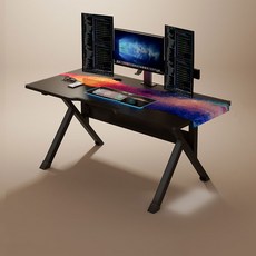 순잠 1인용 게이밍 책상 기본형 100*60*75cm, 블랙