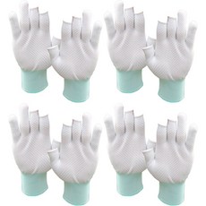 Keep Sending 防滑釣魚手套 雙手可用 4入, 白色