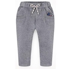 milk mile 童款三角龍插圖極致柔軟刷毛口袋長褲