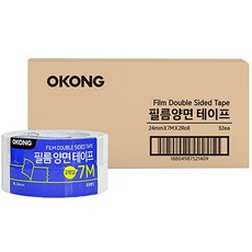 OKONG 膠膜雙面膠帶 24mm x 7m 2入, 32個