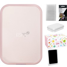 Canon 佳能 Inspic P2迷你照片打印機玫瑰金+禮盒隨機發貨+相紙20p+照片活頁夾隨機發貨+立式上紙器隨機發貨+鐵盒隨機發貨文件夾套組, PP1003A（照片打印機）
