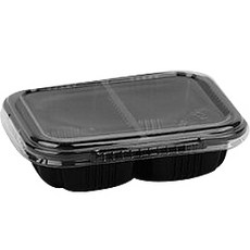 SWAN 拋棄式密封外送便當盒 19155-2B 黑色 920ml, 1入, 100個