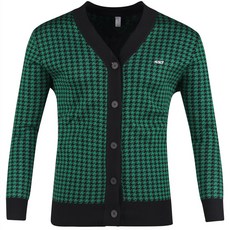 luxgolf 430GOLF 男款千鳥格V領針織開襟衫 LB2A701