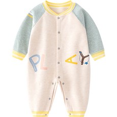 스타도어 유아용 플레이 배색소매 기모 풀스냅 우주복