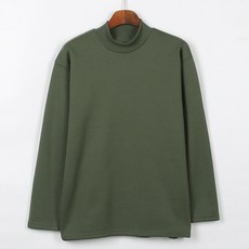 머시따 남성용 도툼한 기모 무지 반목폴라티