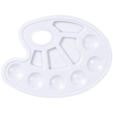 Mibill美術用品鐵製調色盤 美術用品 水彩調色盤 圓形, 1個, 11個車位