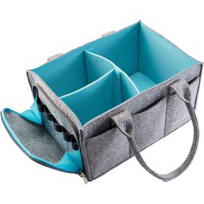 Reorderers 帶把手的矩形尿布盒, 灰色 藍色