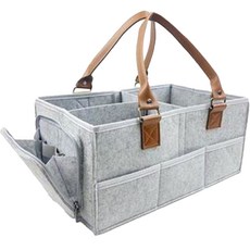 Reorderers 帶把手的矩形尿布盒, 淺灰色