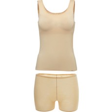 ELIFE 女童學生款柔軟莫代爾無痕無縫線背心+四角內褲套組