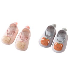 JOY MULTI 女童熊熊圖案鬆緊帶學步鞋 2雙