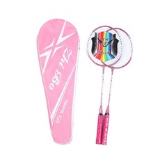 Baegot Sports 初學者入門羽球拍 2入 + 球袋組 粉紅色, ZB125, 1套