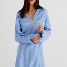 benetton 女款翻領V領針織毛衣 1044D300F