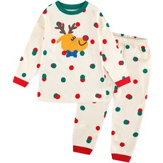 밀크마일로로 아동용 빨간코 루돌프 실내복 상하의 세트