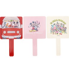 Disney 迪士尼 方形手鏡 3種組, 1套, 紅色、粉色、象牙色