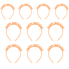 Dami Shop 彩虹生日派對髮箍 Happy Birthday, 10個, 橘色
