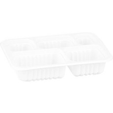 스완 도시락 일회용 실링 배달용기 백색 650ml 3호5칸 19143, 1개, 50개입