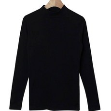 린다샵 여성용 허프린 기모 쫀쫀 무지 하프목 긴팔티 cpt11037k2a