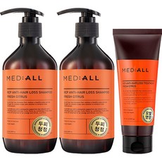MED ALL RCP頭皮清淨洗髮精 柑橘香 300ml 2瓶+護髮素 200ml 2條, 1套