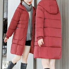 구디프 여성용 트랜디 후드 롱 패딩