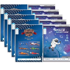 ibis 小學纖薄日記本 寬格 賽車 5入 + 太空人 5入 套組, 1套, 混合顏色