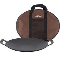 CHEFWAY 電磁爐用鑄鐵Peak塗層烤盤 + 收納袋, 28cm