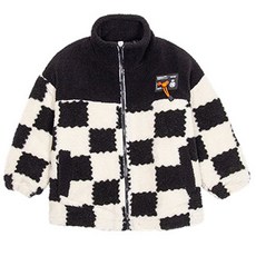 兒童款棋盤格絨毛毛絨羊毛外套 CCV72BJP120