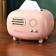 클리니스 레트로 감성 라디오 휴지갑, 핑크