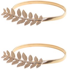 쿼르디 커튼 스트랩, 2개, 잎 골드