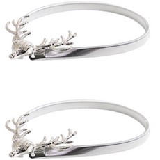 쿼르디 커튼 스트랩, 2개, 사슴 실버