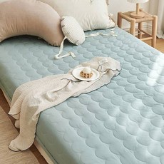 쁘리엘르 슈가 워싱 고밀도 유아 누비 순면 방수패드, 민트, 1개