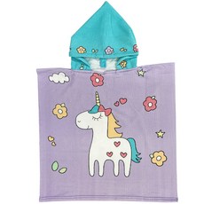 K29 兒童夢幻獨角獸連帽沙灘裙