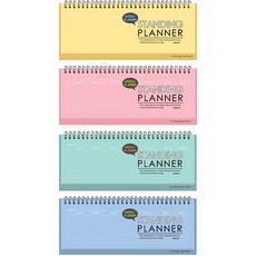 misoro 3500 直立式計畫本 2270 4件組, 黃色 + 粉紅色 + 綠色 + 藍色, 4個