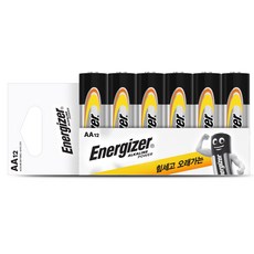 에너자이저 알카라인 AA 건전지, 1개, 12개입