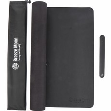 breezem 露營皮革桌墊 桌布 + 固定帶 + 收納袋, 現代黑