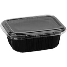 無蓋塑膠外帶餐盒 黑色 1450ml, 100件, 1個
