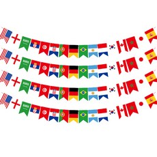 PARTYSHOW 五角萬國旗彩旗組, 4套, 混合色