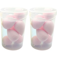 素色海綿美妝蛋 8入, 粉色的, 2個