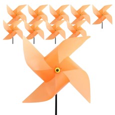 minhwashop 大型風車製作組 UDOPT001, 10套, 橘色(UDOPT0014), 隨機出貨(L形固定針)