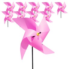 minhwashop 大型風車製作組 UDOPT001, 10套, 粉紅色(UDOPT0011), 隨機出貨(L形固定針)