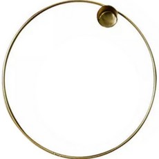 SANTÉ 咖啡廳風格小物 金色框架圓形燭臺 蠟燭架 M, 單一顏色