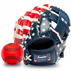 Franklin RTP USA 少年棒球手套 右投用 22900, 紅色 + 海軍藍, 1個
