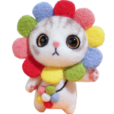 Hoony Market DIY 毛氈套組貓 105 彩虹包, 1套, 混合顏色